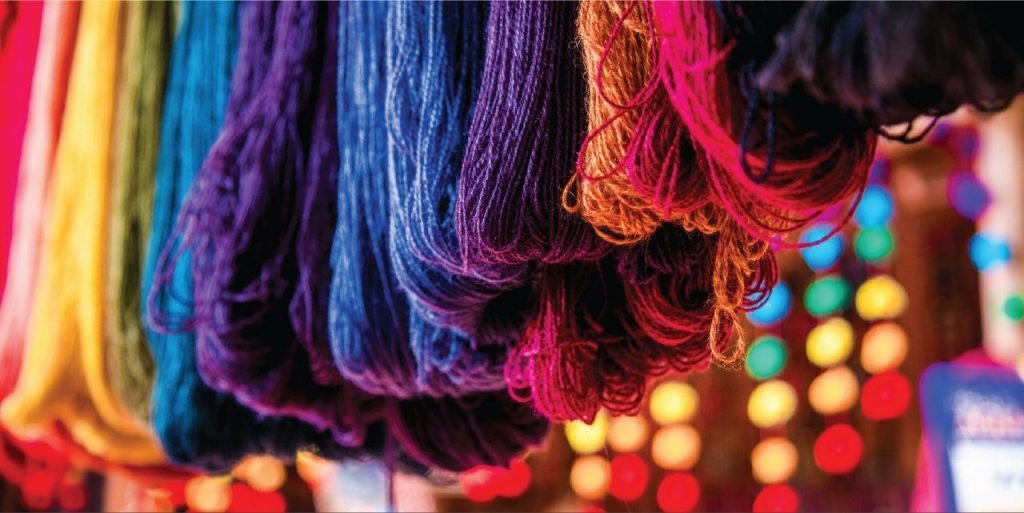 Colourful alpaca wool