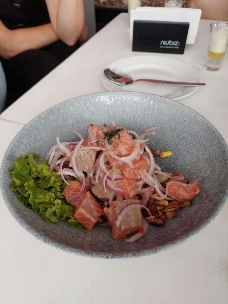 Ceviche freshly made by Bloody Bueno's tour guide