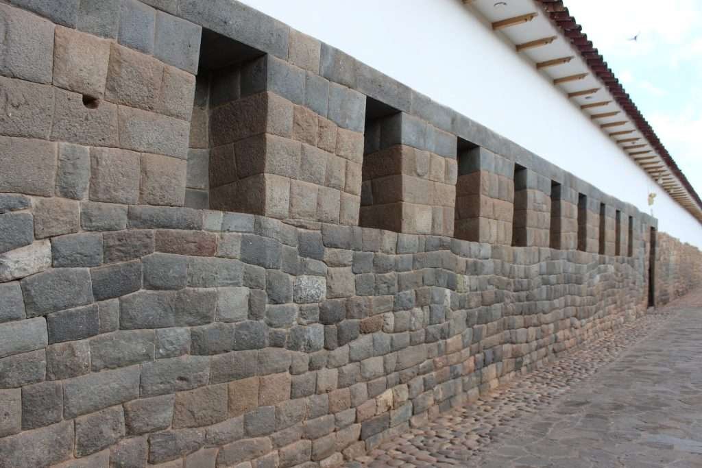 Inca wall inside the temple of the snake