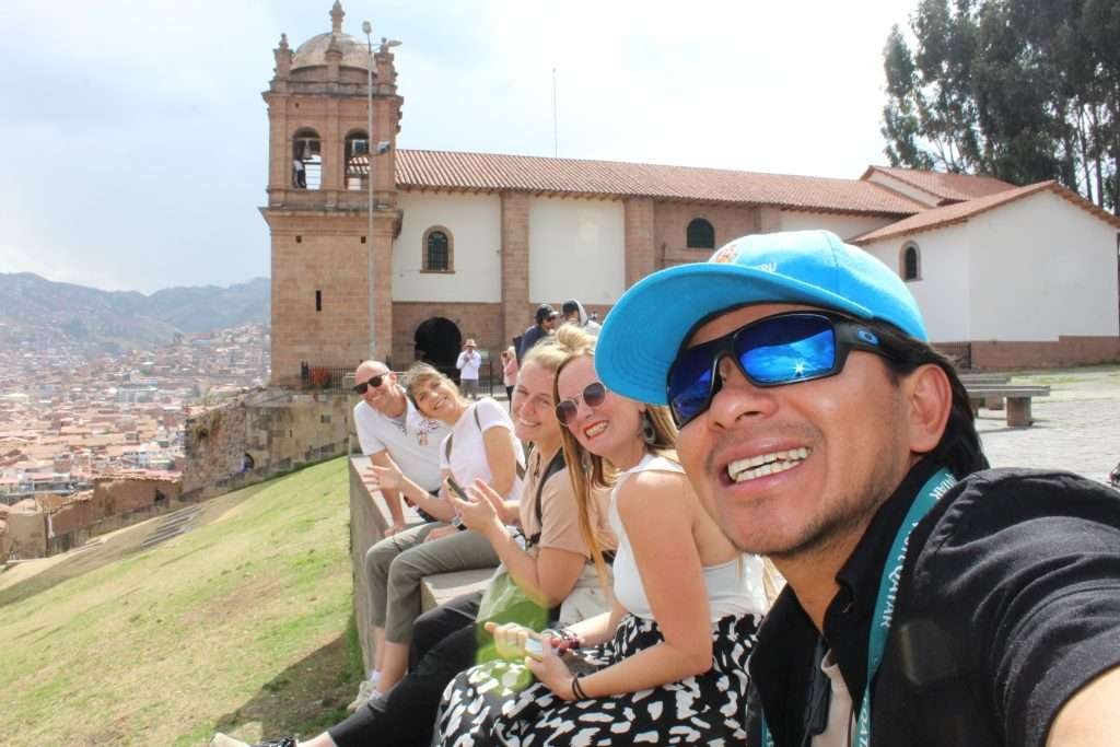 Marco guiding a free walking tour