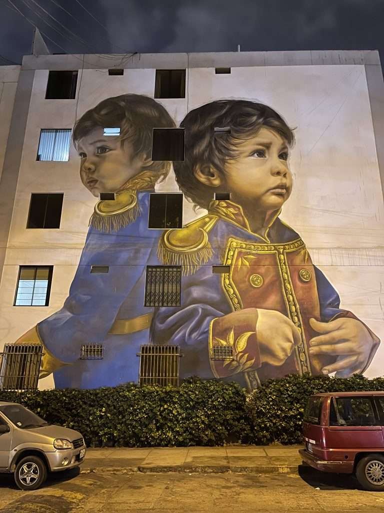 Building painting in Pueblo Libre