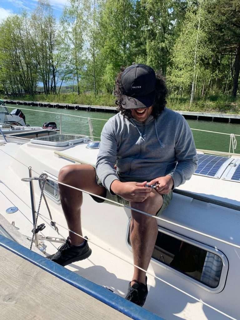 Setting up the boat in Sweden