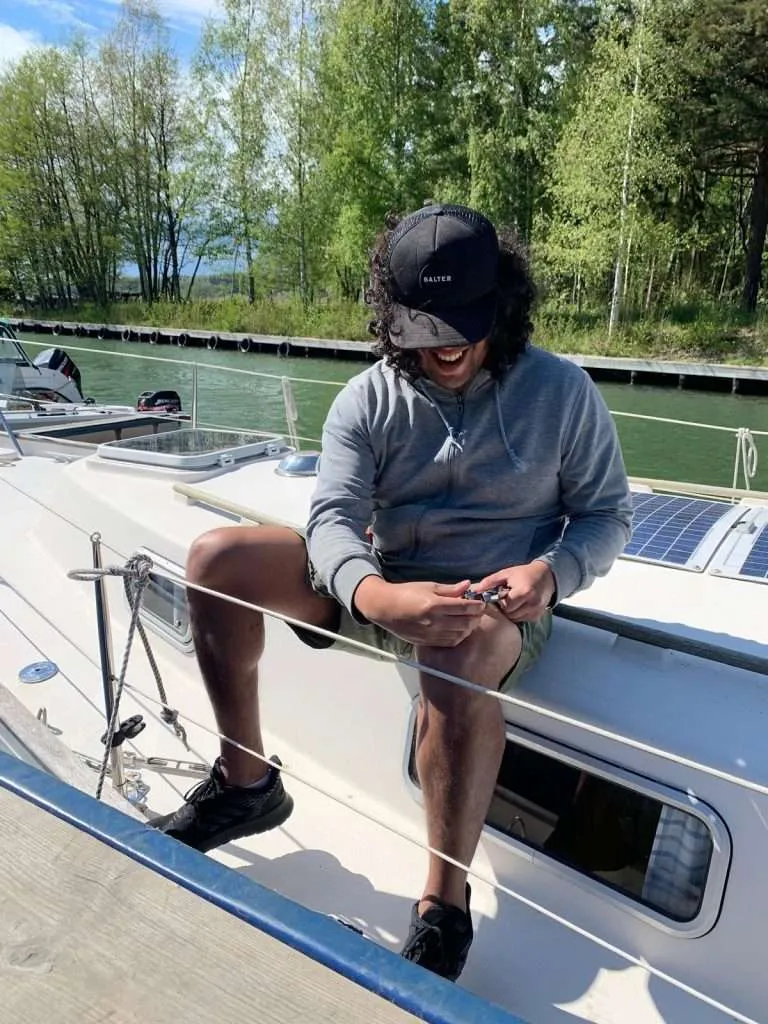 Setting up the boat in Sweden